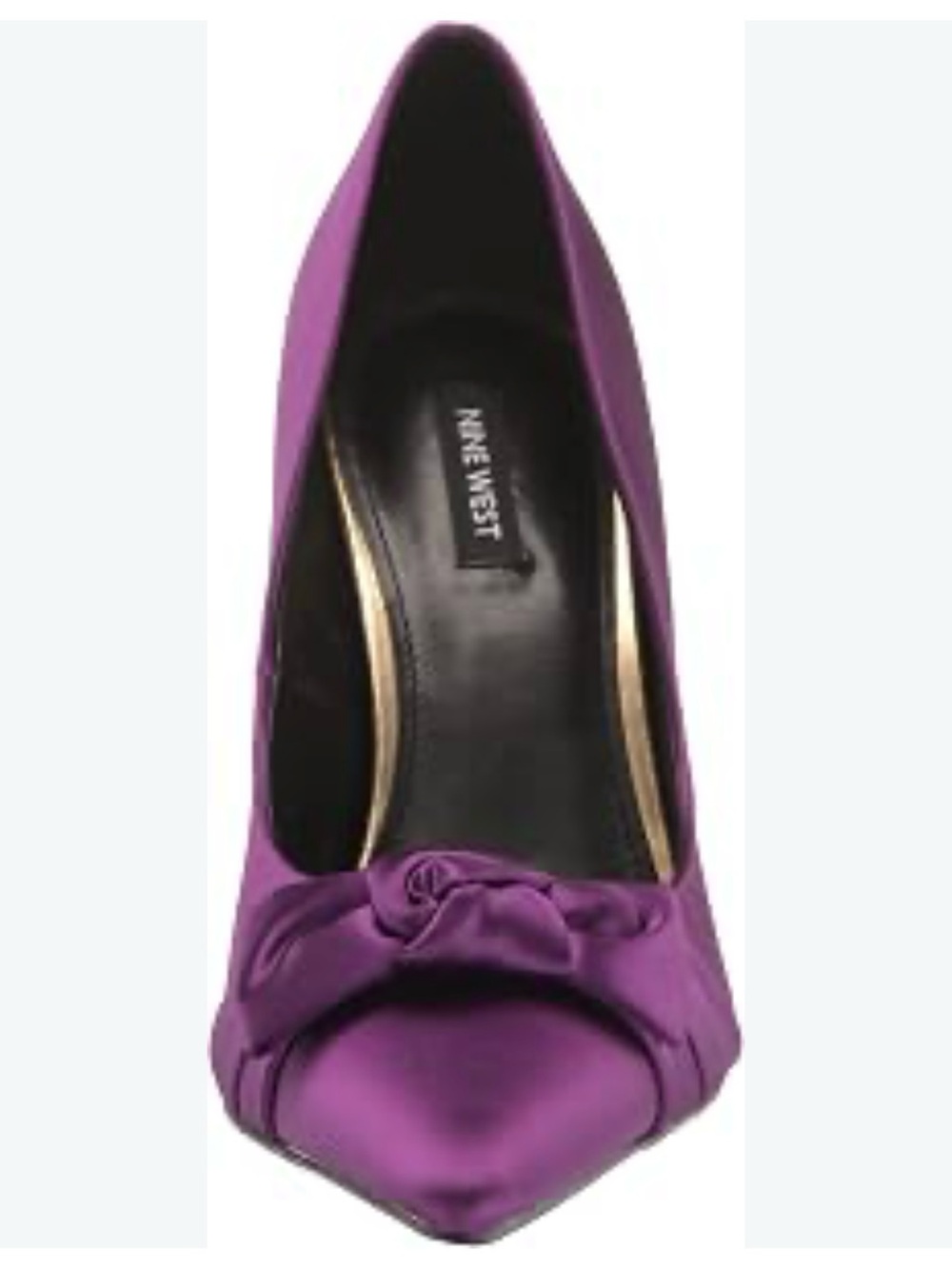 NWT Woman’s Nine West Purple Pointed-Toe Satin Pumps with Bow - Picture 11 of 11